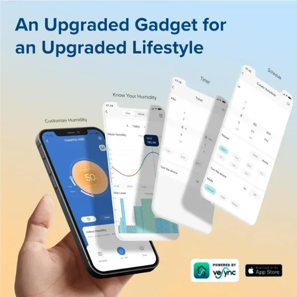 LEVOIT Humidifiers for Bedroom Home, Smart Warm and Cool Mist Air Humidifier for Large Room, Auto Customized Humidity