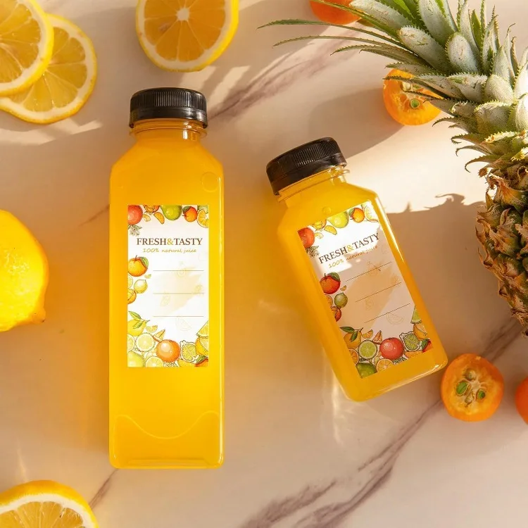100pcs Juice Bottles, 12oz Plastic Bottles with Caps, Reusable Juice Bottle with Caps Clear Bulk Beverage Containers with