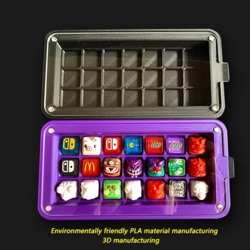 3d impresso keycap caixa de armazenamento keycap 21key display caixa de armazenamento à prova de poeira material plástico transparente capa sucção magnética
