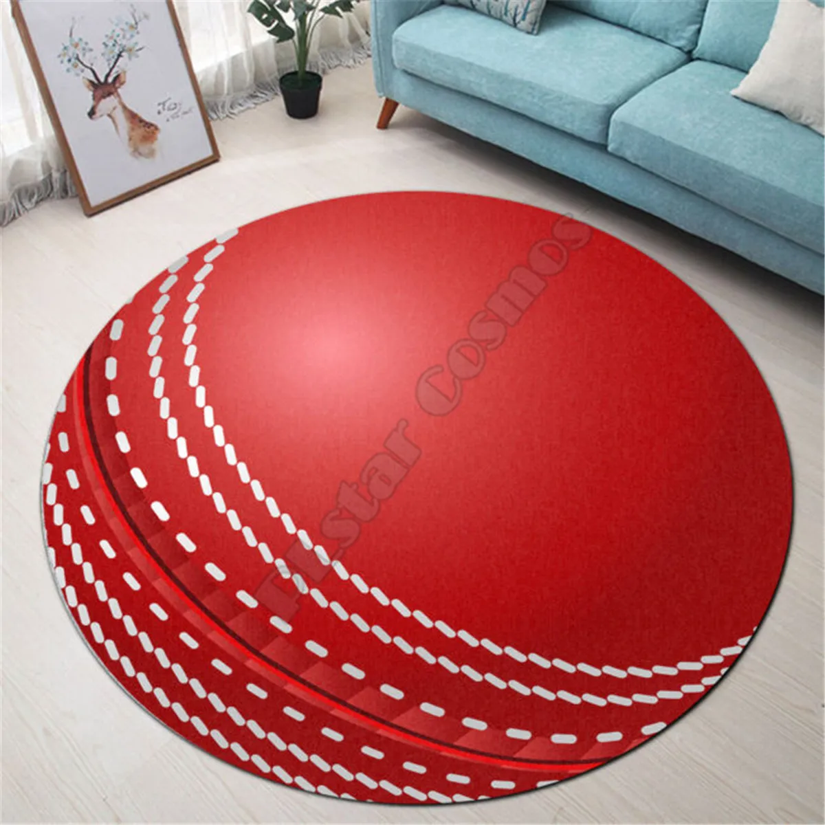 Love Tennis Ball Premium Round Rug 3D Printed Rug Non-slip Mat Dining Living Room Soft Bedroom Carpet 08