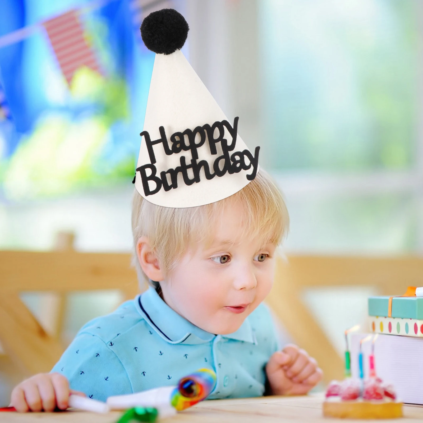 

Make up Birthday Hat Baby Mini Party Hats Princess Felt Cloth with Letter Decor Supplies