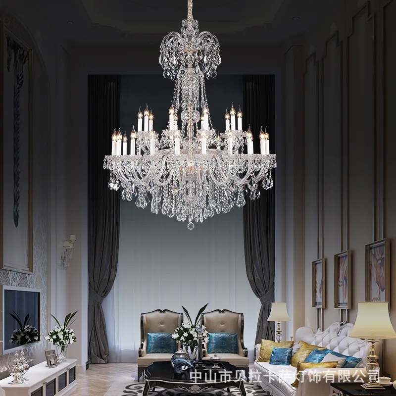European Style villa living room Nordic Style Decoration Luxury Hotel Lobby Custom Large Project Crystal K9 Led Chandelier Light