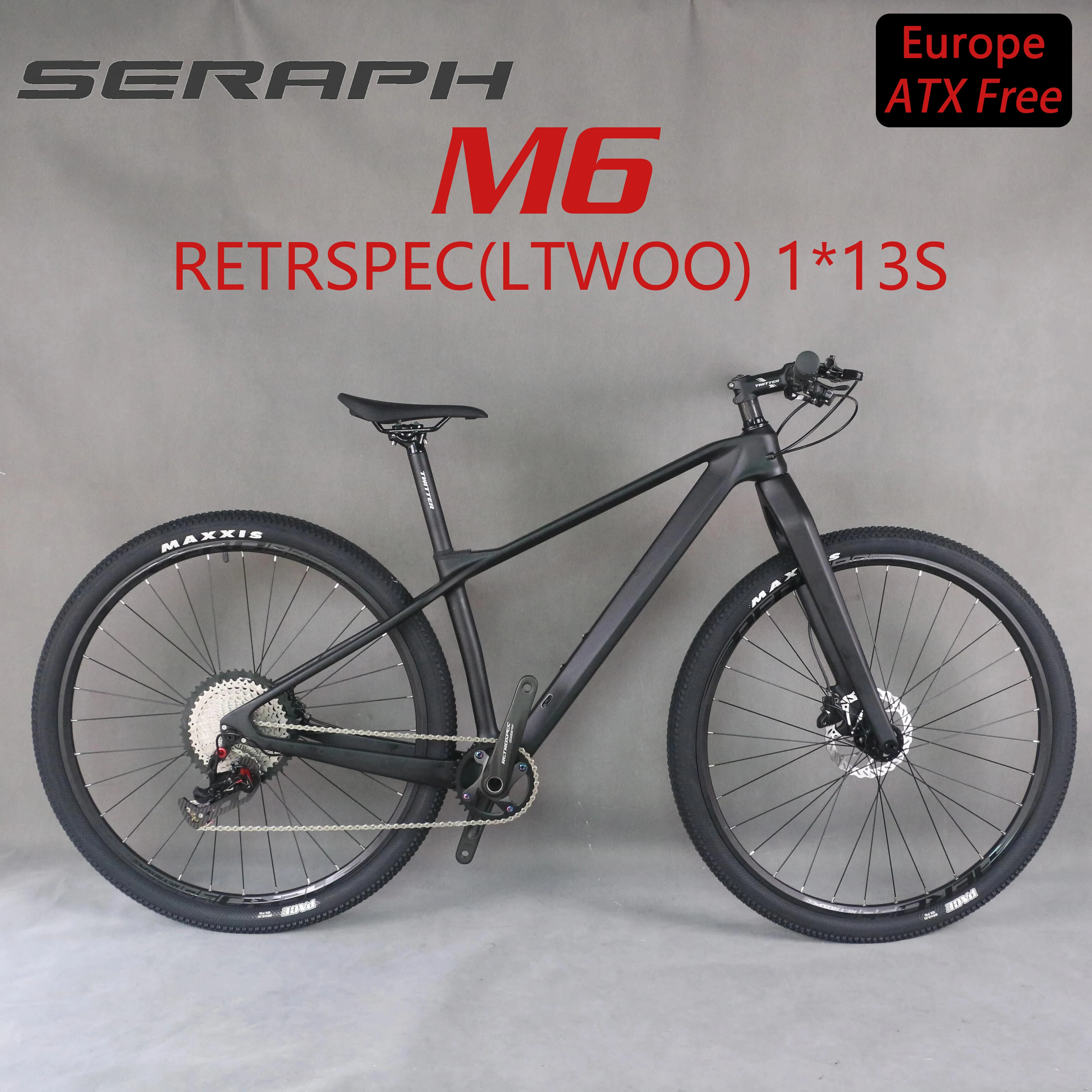 

SERAPH Полный велосипед 29er Boost Hardtail Горный велосипед 1*13S LTWOO Groupset Гидравлический дисковый тормоз Велосипед Алюминиевая колесная пара M06