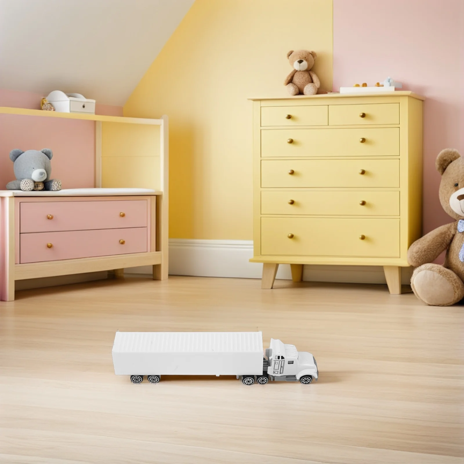 

Semi Truck Diecast Alloy Container Truck 19.5cm Realistic Simulation Play Vehicle for Kids Birthday Gift Boys Alloy Model Cars