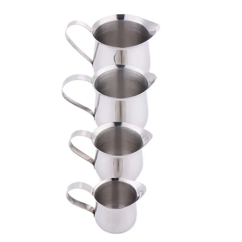 Stainless Steel Milk Frothing Jug Milk Cream Cup Coffee Creamer Latte Art Pitcher With Spout Durable Kitchen Coffee Accessories