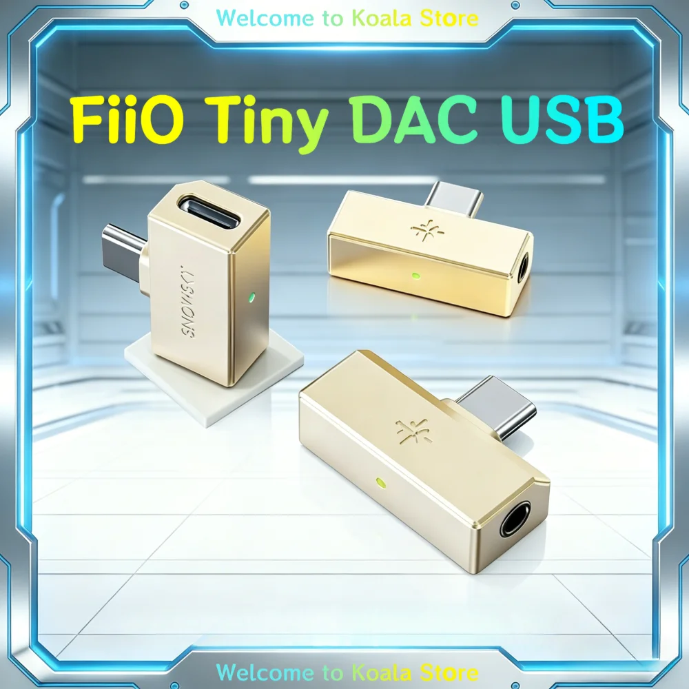 FiiO Tiny DAC USB Headphone Amplifier with 3.5mm Balanced Output PEQ Tuning 384kHz DSD256 In-Line Control HiFi Audio Adapter