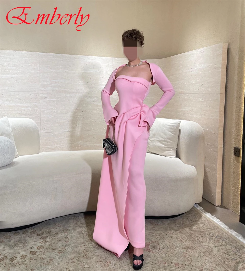 Customized Chiffon Strapless Mermaid Long Sleeves Evening Dress Fashion Prom Dresses Temperament Special Occasion Gowns