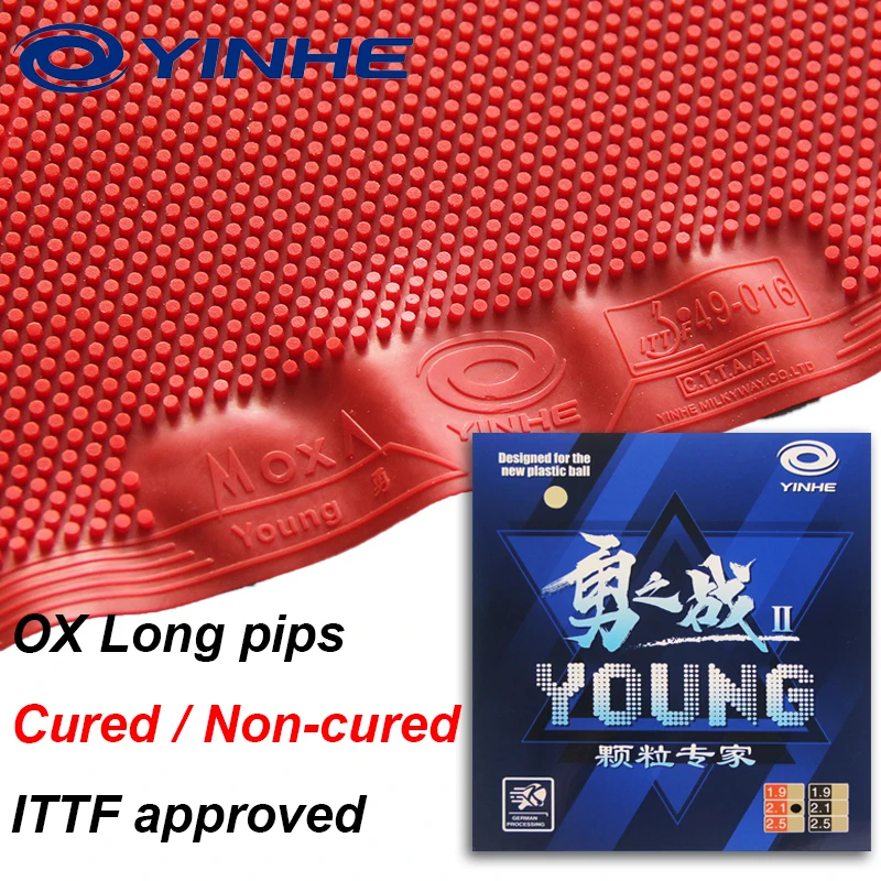 YINHE Young Fight II Long Pips Table Tennis Rubber OX Medium Pips Cured Non-cured Ping Pong Rubber Weird Anti-Loop ITTF Approved