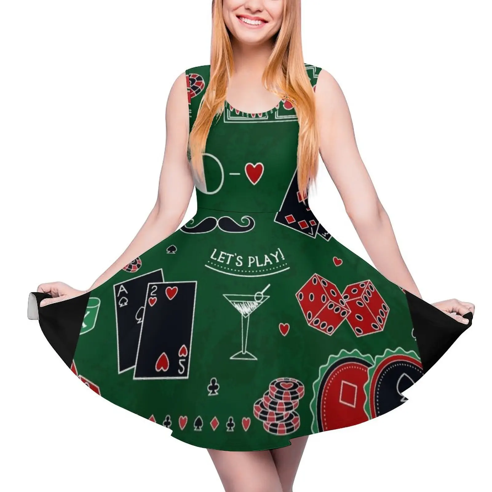 

Casino theme. Gambling symbols. Sleeveless Dress dresses for woman women"s summer clothing 2024