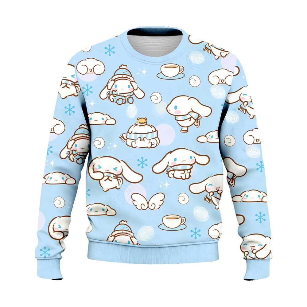Cinnamoroll Schnee Hässliche Gedruckt Sweatshirt frauen Nette Streetwear Lose Hoodie Casual Party Unisex Pullover Winter Warme Kleidung