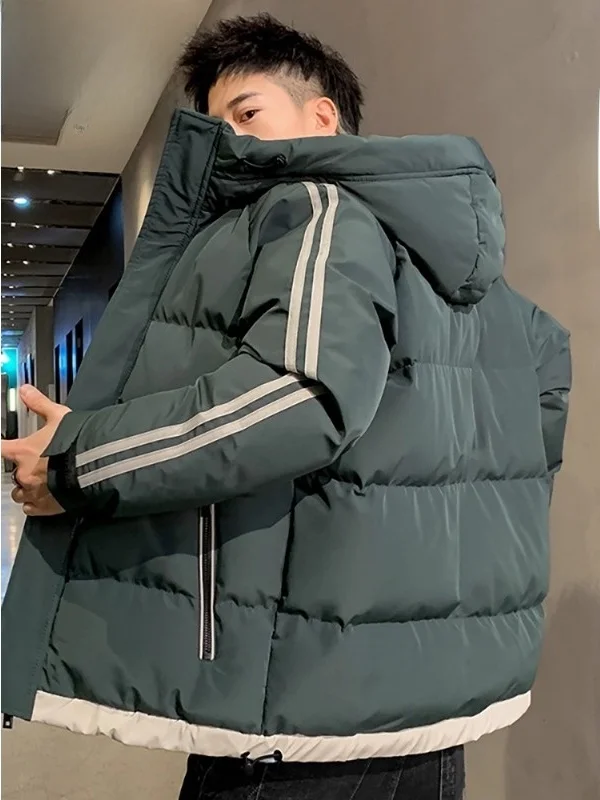 

Мужская хлопковая куртка Thiened Down, осенне-зимняя новая модная рабочая одежда Fce на подкладке, подходит для джентльменов, на молнии...