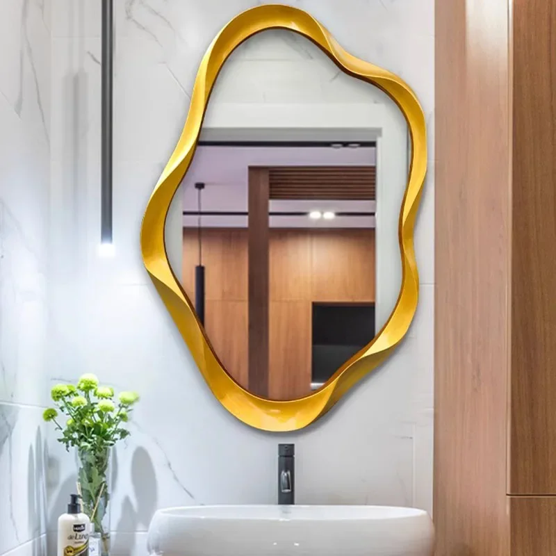 Fun Luxury Makeup Cute Cloud Bathroom Aesthetics Little Girl Modern Waves Portable Mirror