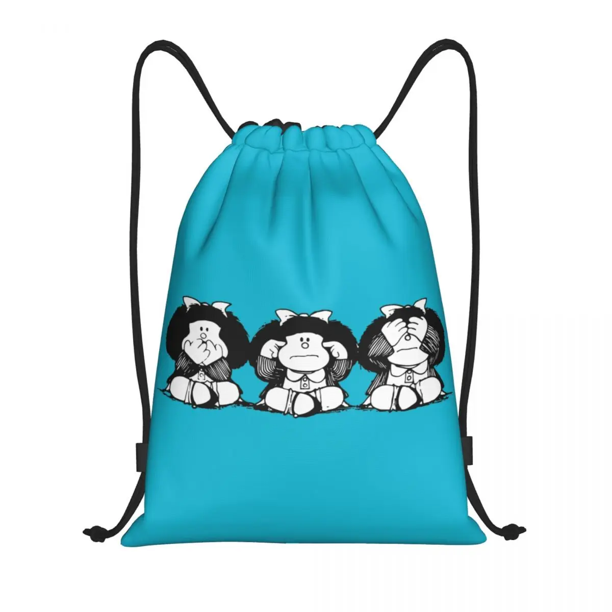 Humor Mafalda Drawstring Backpack Sports Gym Bag for Men Women Quino Cartoon Manga Shopping Sackpack