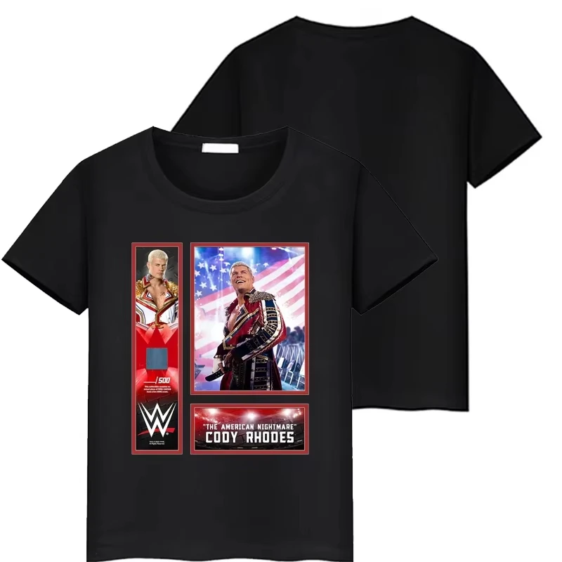 جديد كودي رودس كابوس أمريكي المصارعة تي شيرت 2025 مطبوعة Y2K نمط عادية قمة أطفال الأطفال المصارعة ميرش تي شيرت