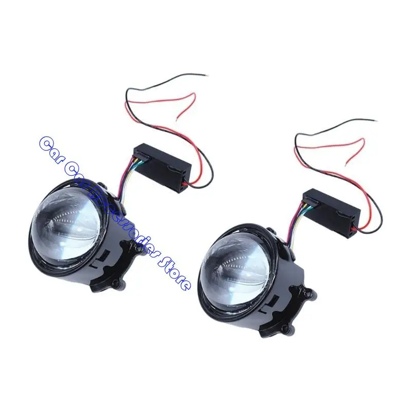 

242D Dynamic Devil Eye Vehicle Headlights 12V High Brightness LED Projector Lamp Tool Mounting for Auto Enthusiasts