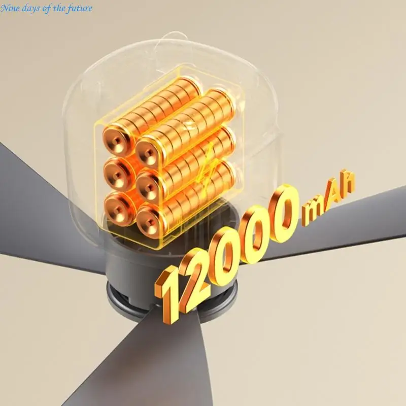 Remote Control Ceiling Fan With Adjustable Light USB Charging 3 Speed Tent Fan E65A