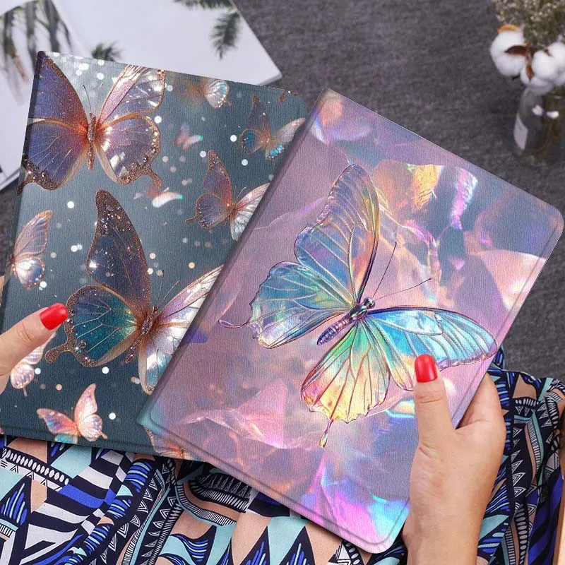 

Holographic Butterfly Wing Art Tablet Case For Huawei Honor MatePad MediaPad Air 5 6 7 11 V6 V7 V8 V9 X9 X8 T10 T10s C5e T5 Gift
