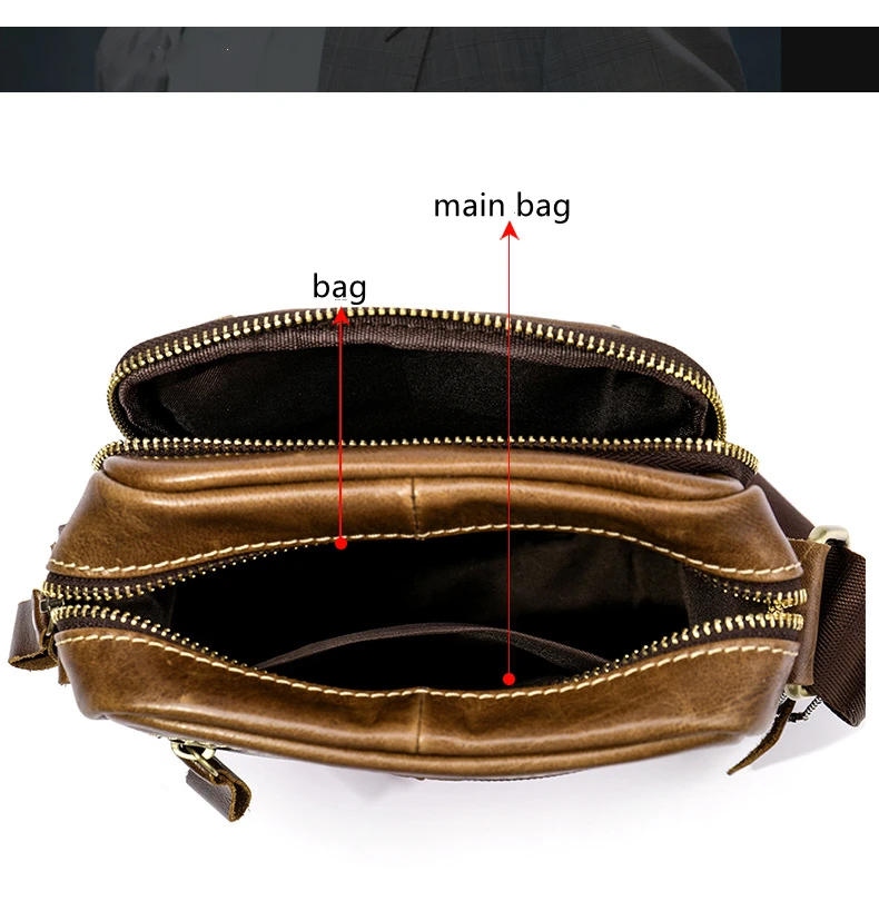 Bolso de mano de mensajero de cuero genuino para hombre, bolso cruzado para IPAD, Maletín de negocios Crazy Horse, bolso de hombro grande