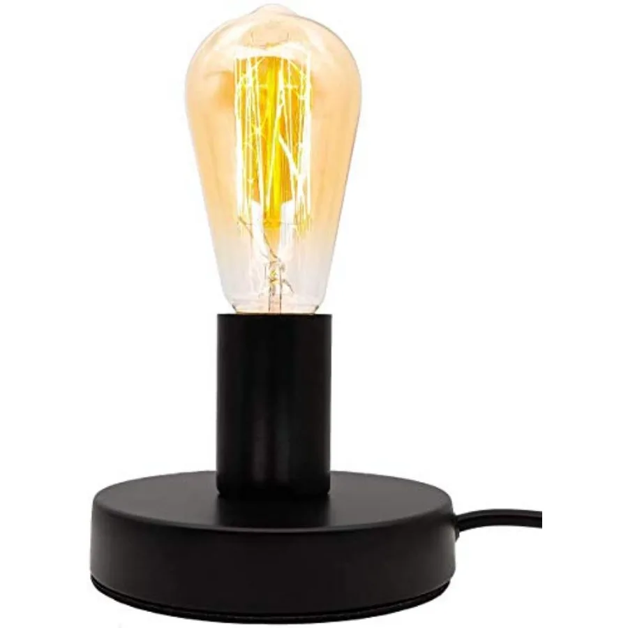 

Industrial Table Lamp Base E26/E27 Ceramic Base Holder, Vintage Small Desk Lamp with Plug in Cord On/Off Switch Edison Lamp for