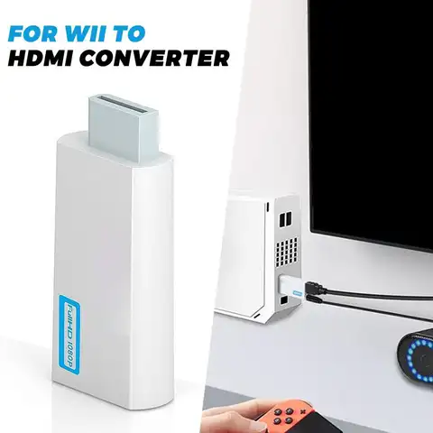 For PC HDTV Monitor 3.5mm Audio 1080P for Wii To HDMI-compatible Adapter Converter 720P Wii2 To HDMI WII2HDMI Converter Adapter