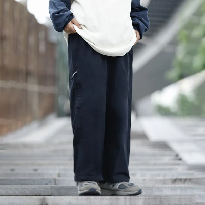 

Loose Wide Leg Workwear Pants Men's Casual Outdoor Blue Jeans Straight Cut Spring Autumn Comfortable Long Trousers for Men