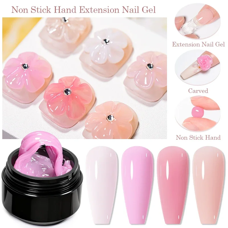 2/3/6 pçs 15ml claro branco nu antiaderente extensão de mão gel polonês conjunto 3d moldar/escultura/escultura uv/led construção gel diy