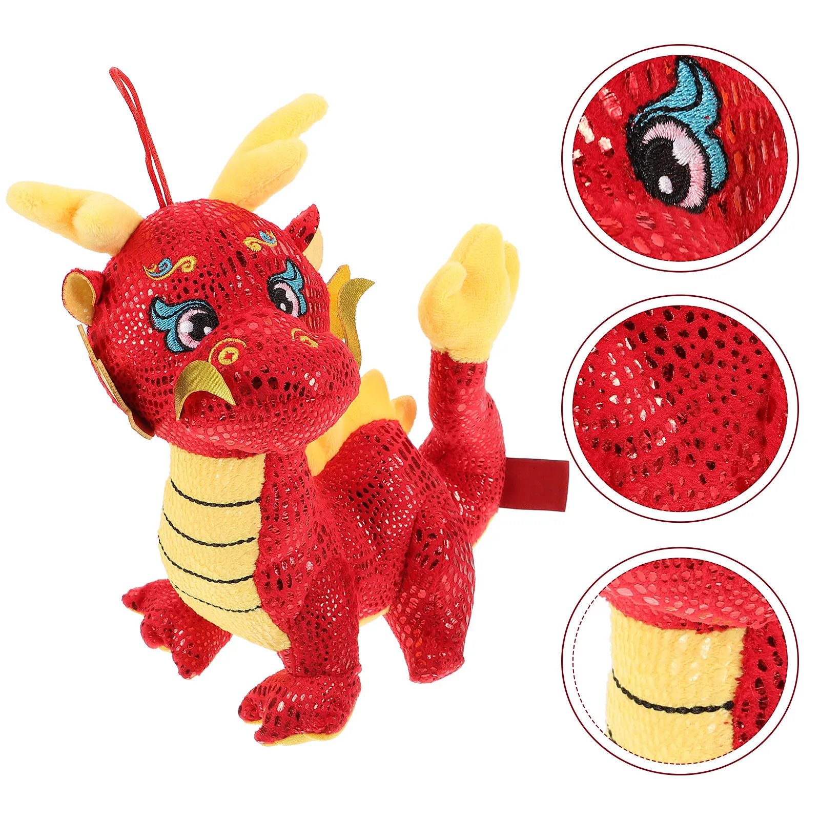 

2024 Chinese New Year Dragon Stuffed Animal Zodiac Mascot Symbolizing Nobility Wealth Soft Comfortable Elegant Design Easy