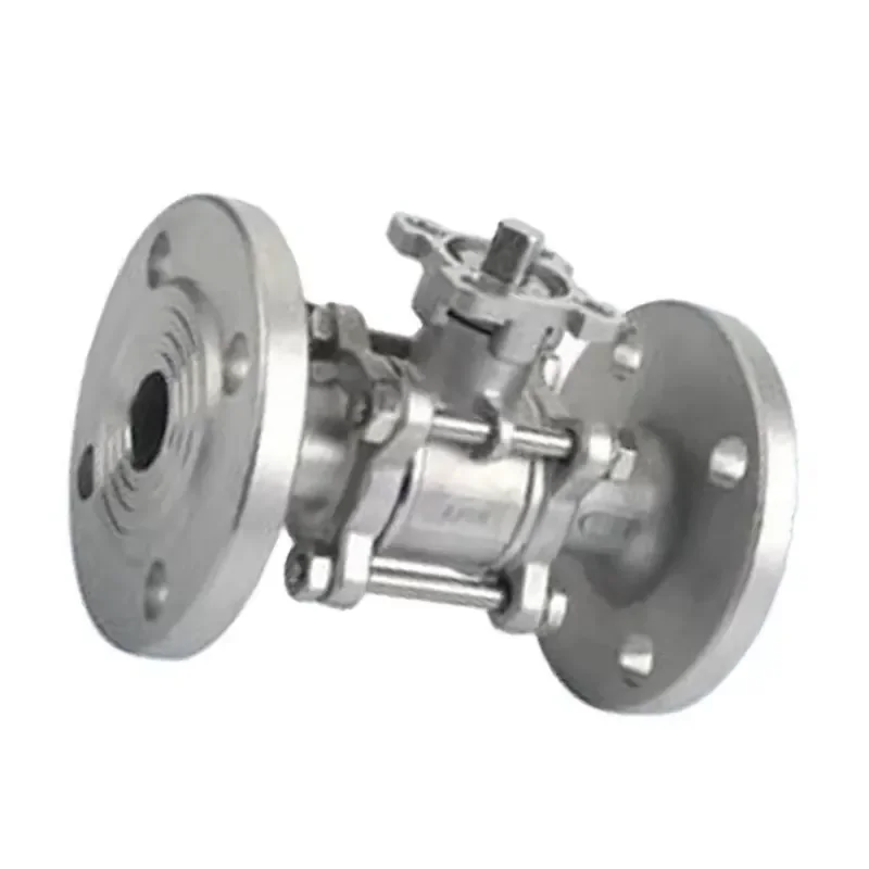 Stainless Steel 3 Piece Flange Ball Valve PN16 Platform Type for Water Oil Steam Chemical Use Multifunctional OEM CE