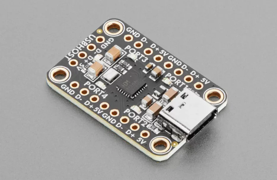 Adafruit CH334F Mini 4-Port USB Hub Breakout Board for USB Expansion
