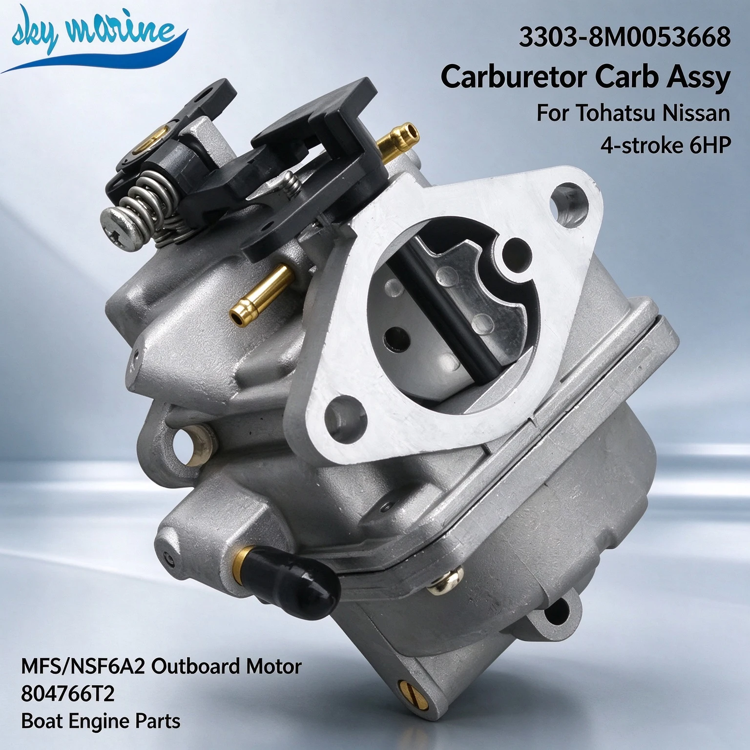 Outboard Carburetor Assy 3303-8M0053668 804766T2 For Tohatsu Nissan 4-stroke 6HP MFS/NSF6A2 Outboard Motor Boat Engine Parts