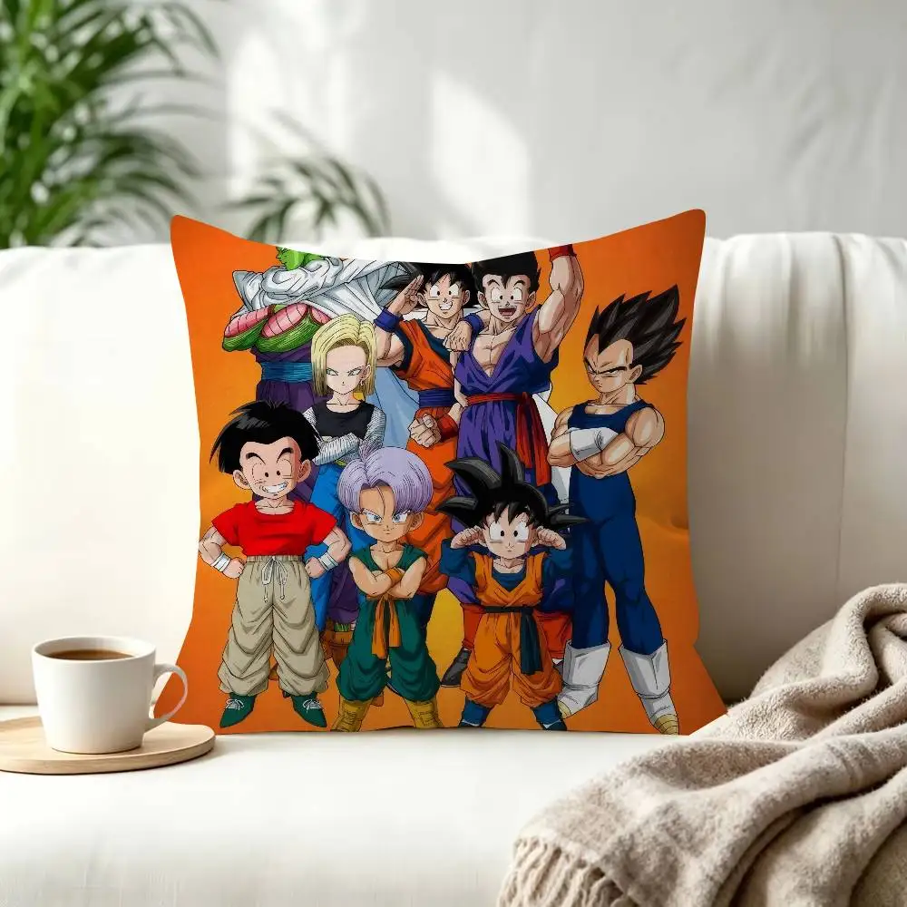 Anime Super Saiyan Goku Dekorativer Kissenbezug, quadratischer Kissenbezug, Heimbüro, dekoratives Kissen, Dragon Ball Cover – Detail 13