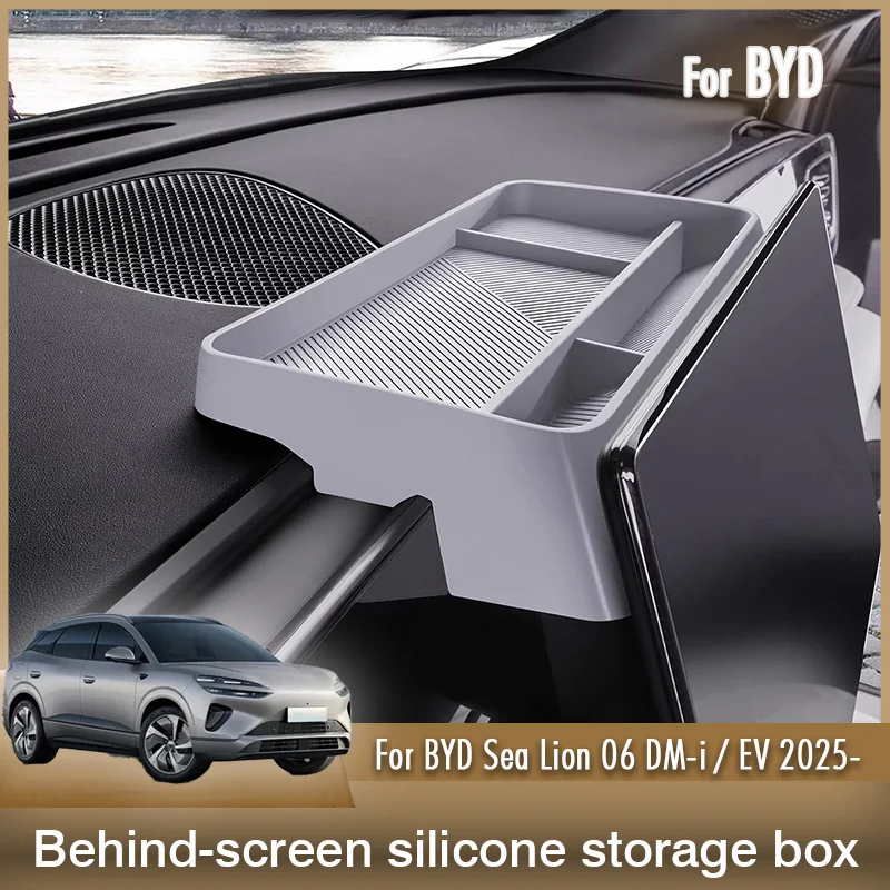 

For BYD Sealion Sea Lion 06 DM-i EV 2025 Behind Screen Center Console Silicone Storage Box Dashboard Tissue interior Organizer