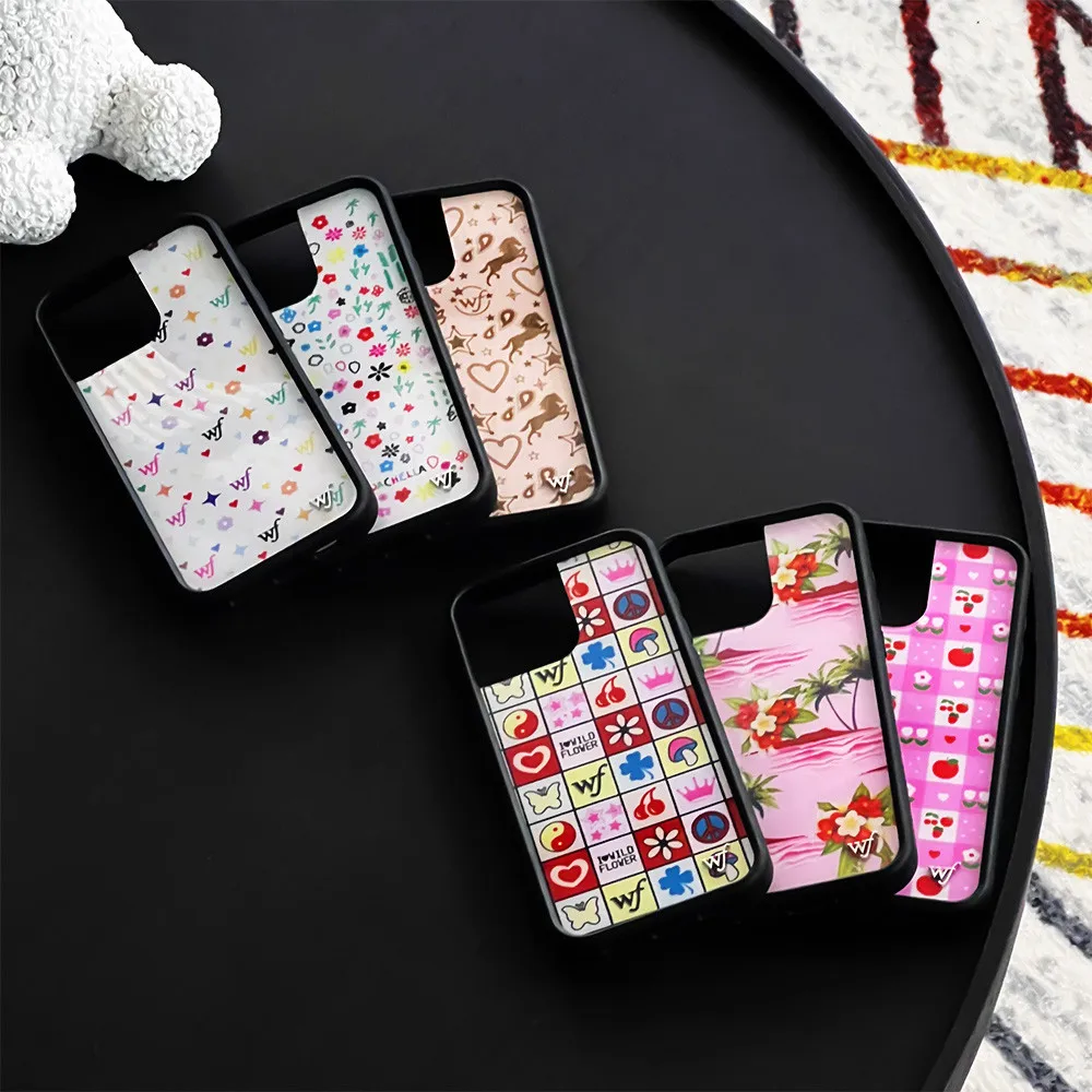 

USA WF Wildflower wilderness Phone Case for iPhone 12 13 14 15 16 Pro Max Plus 16pro 16plus Playground girl horse label Cover