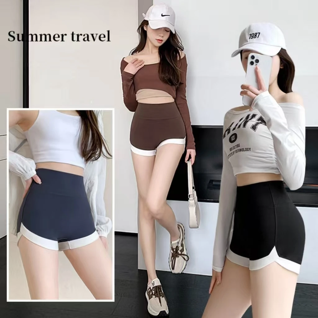 Women Sports Yoga Shorts with High Waist, Hip Lift, Fitness, Running, Cycling, 3-point Shorts, Quick Drying Women's Yoga Short image 3