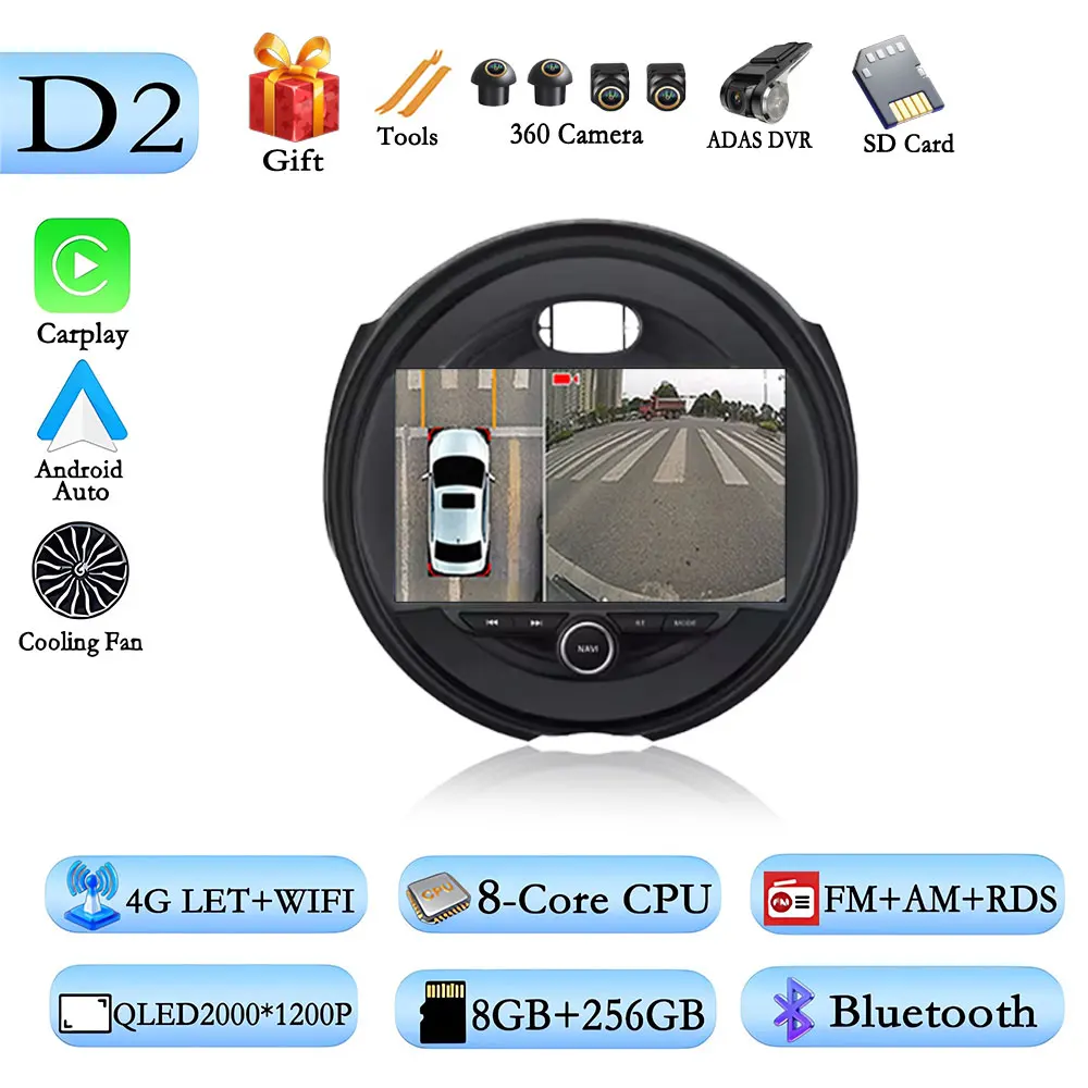 For BMW Mini Cooper F54 F55 F56 F60 2015-2018 2019 Android 16 Car Video Multimedia Player Carplay DSP Stereo GPS Navigation image 3