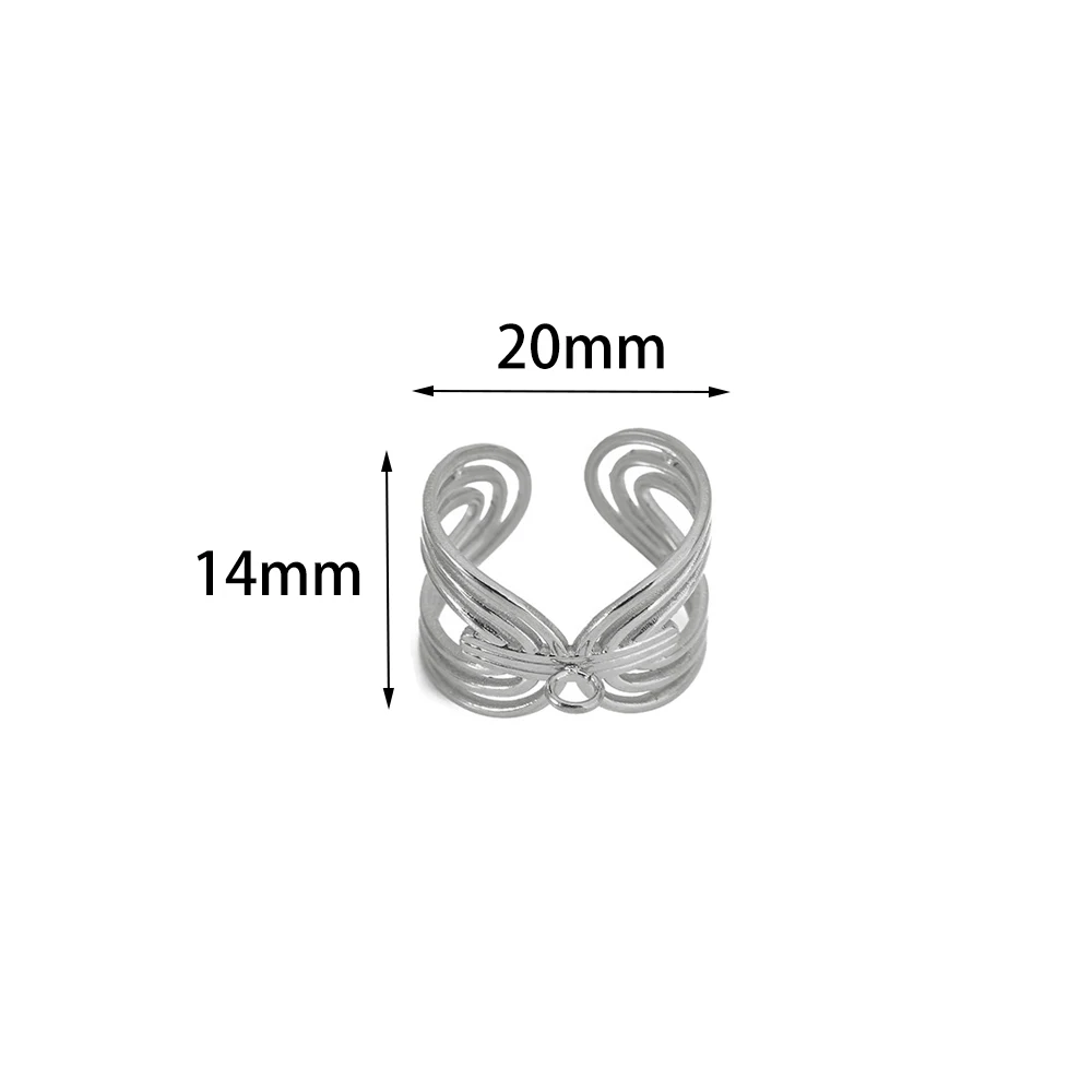 5Pcs Stainless Steel Chunky Wide Rings for DIY Jewelry Making