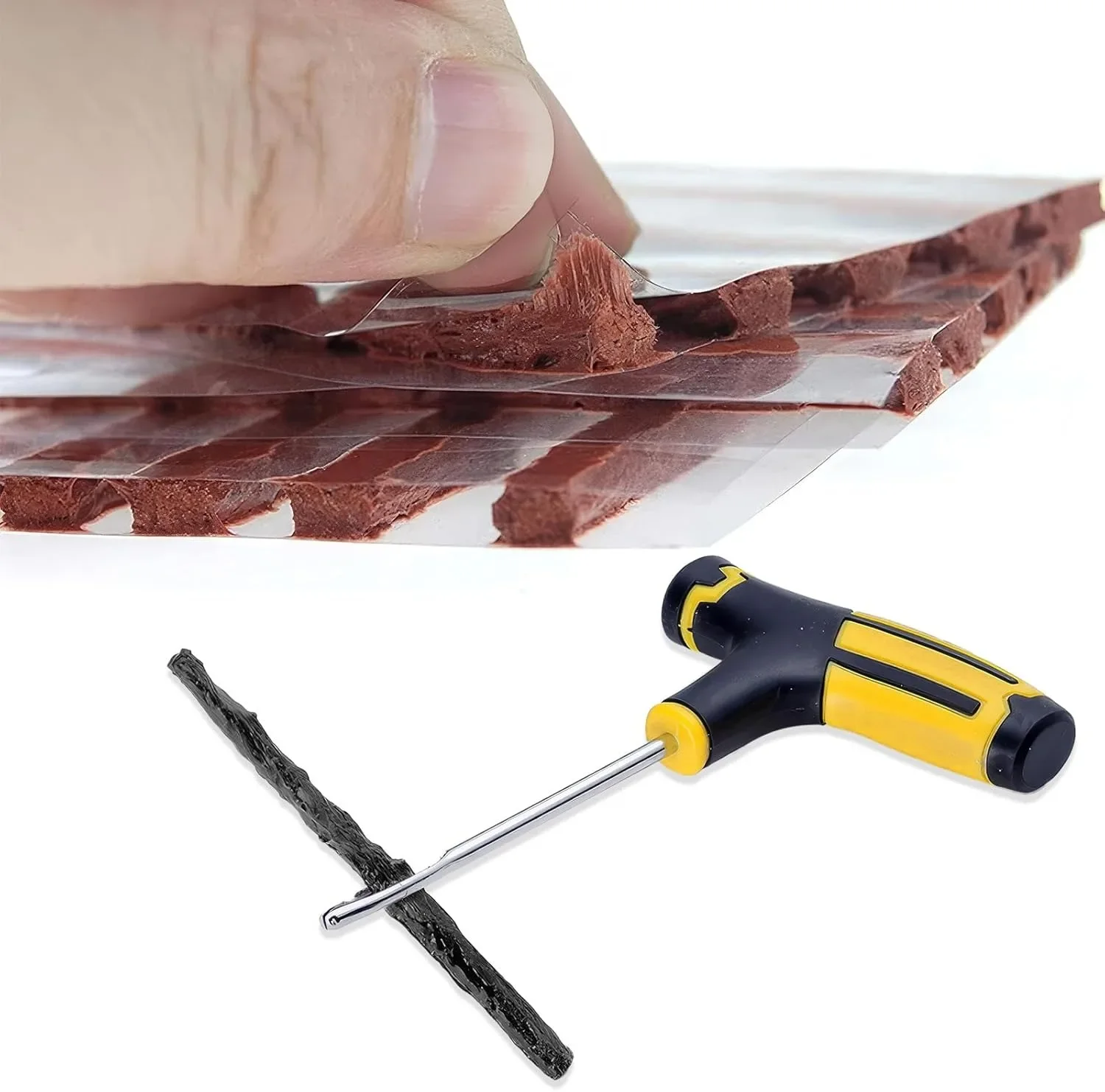 

Набор инструментов для ремонта шин мотоцикла с резиновыми полосками, набор заглушек для проколов бескамерных шин, вакуумный набор для ремонта шин грузовика