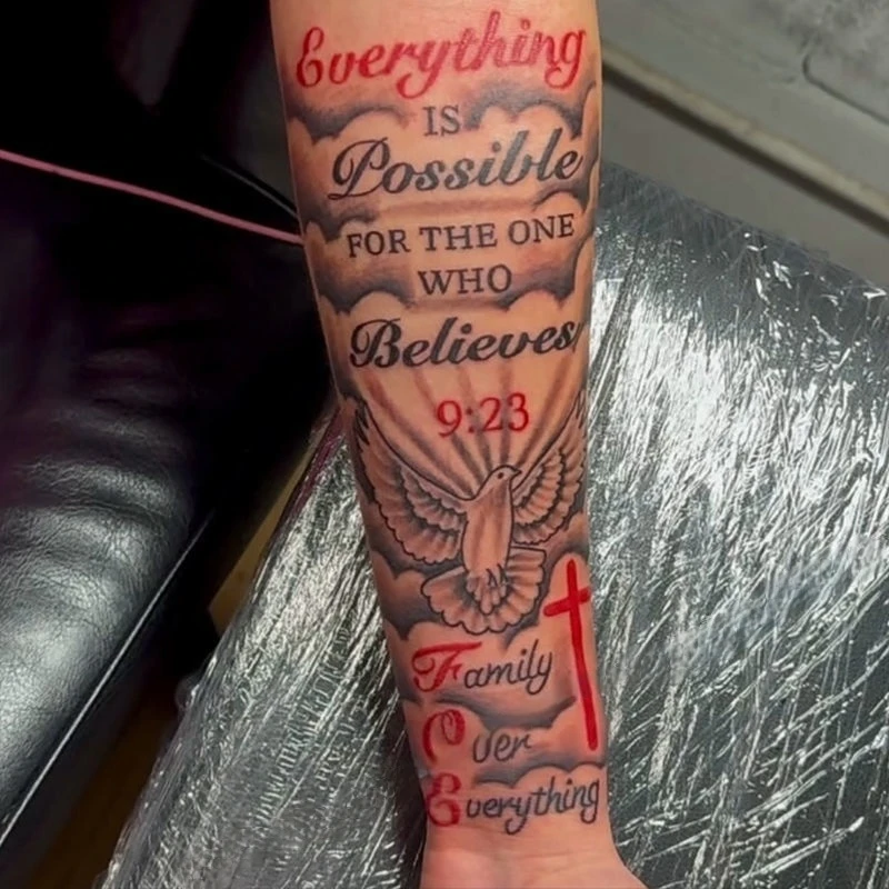 Anything Is Possible Temporary Tattoos Incentive Letter Waterproof Fake Tatoo Sticker Body Art Tatoo Body Sticker for Man