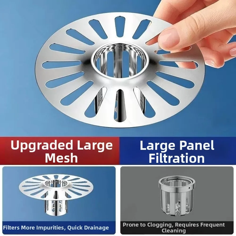 Upgrade Stainless‑Steel Drain‑Cover Hair‑Catcher, Anti‑Clog Floor‑Strainer Guard, Odor‑Proof Filter Accessory