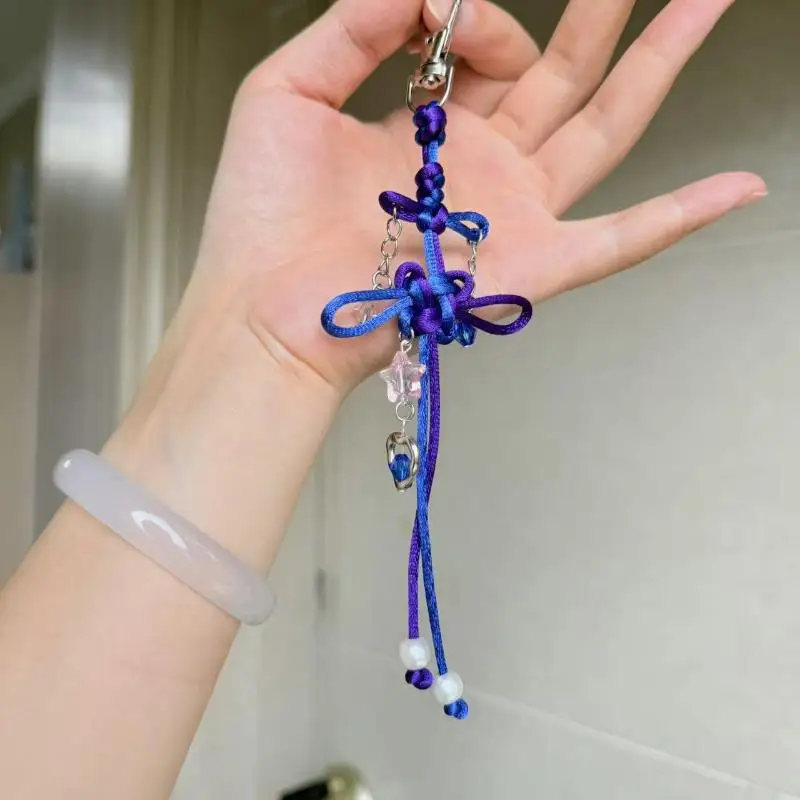 

Брелок с китайским узлом и символом мира — подвеска для сумки из красной нити ручной работы и автомобильный брелок, традиционный культурный подарок на удачу