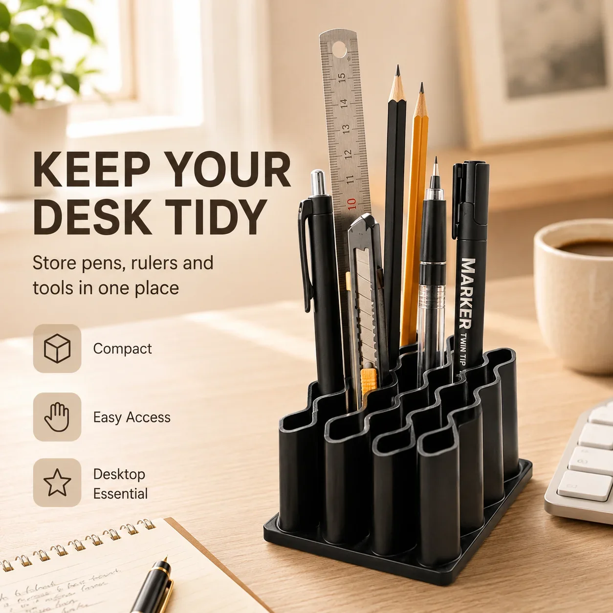 Wave Shape Desktop Storage Rack Multi Grid Tube Organizer for Ointments Medicine Glue Cosmetics and Household Sorting