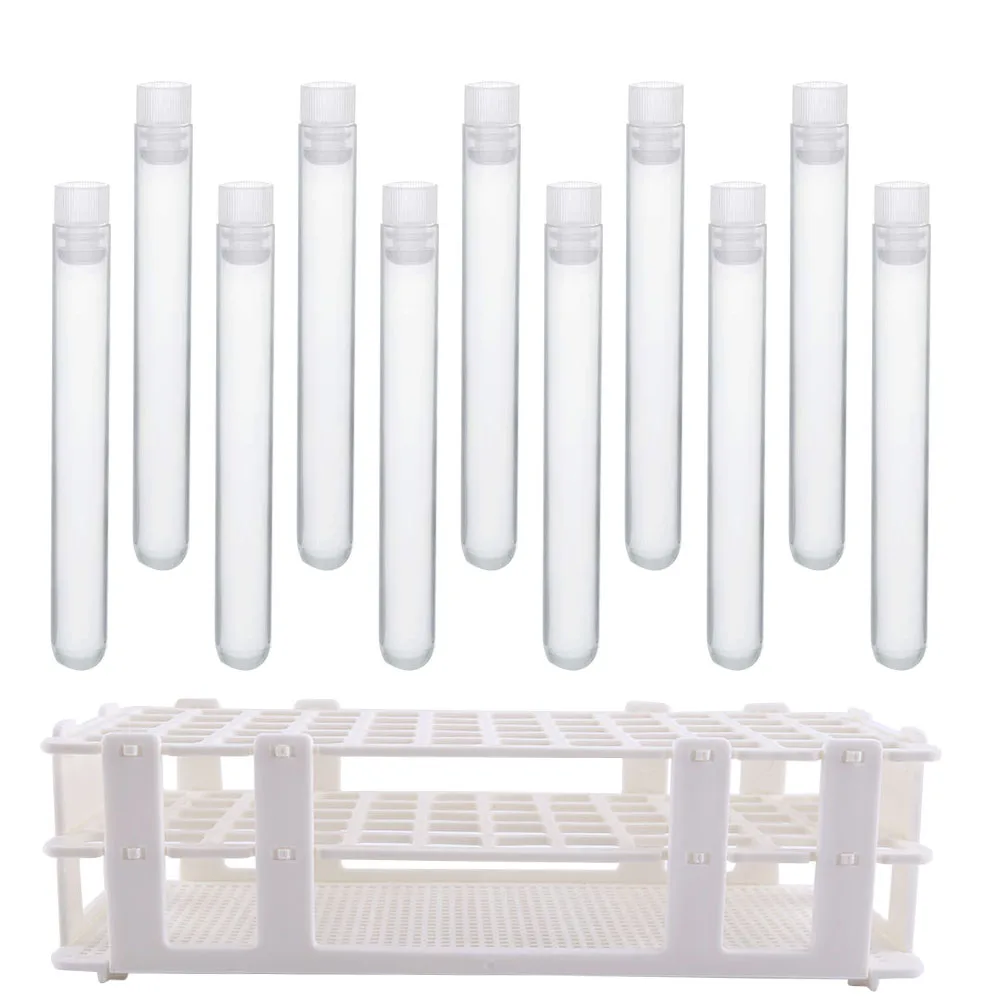 

60 Pcs Test Tube Plastic Test Tube Rack Clear Scientific Tubes Holder Experiment Classroom C y Storage ganizer