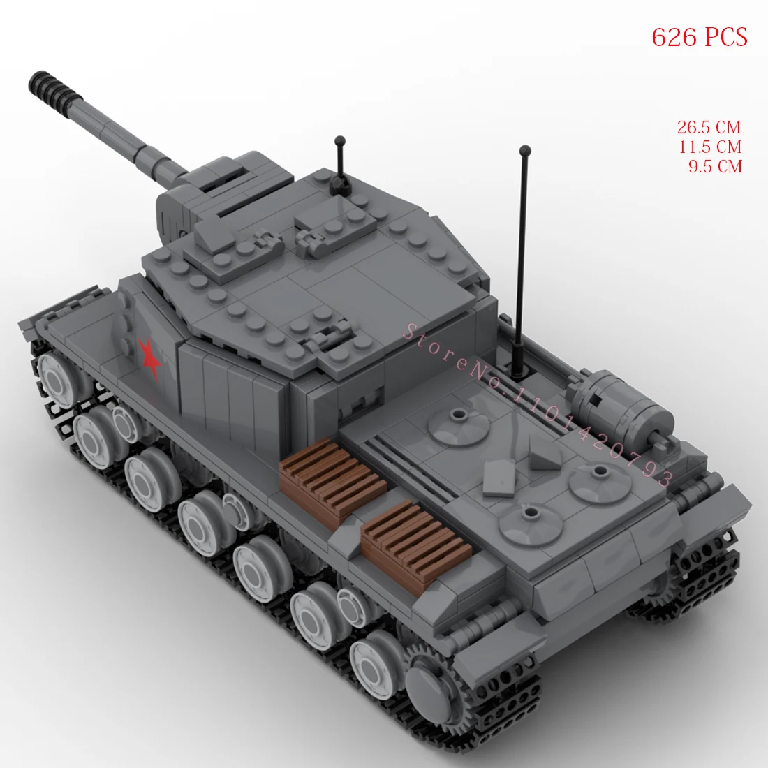 hot military WW2 Soviet Red Army ISU-152 self_propelled assaults tank war weapon vehicles Building Blocks model bricks toys gift