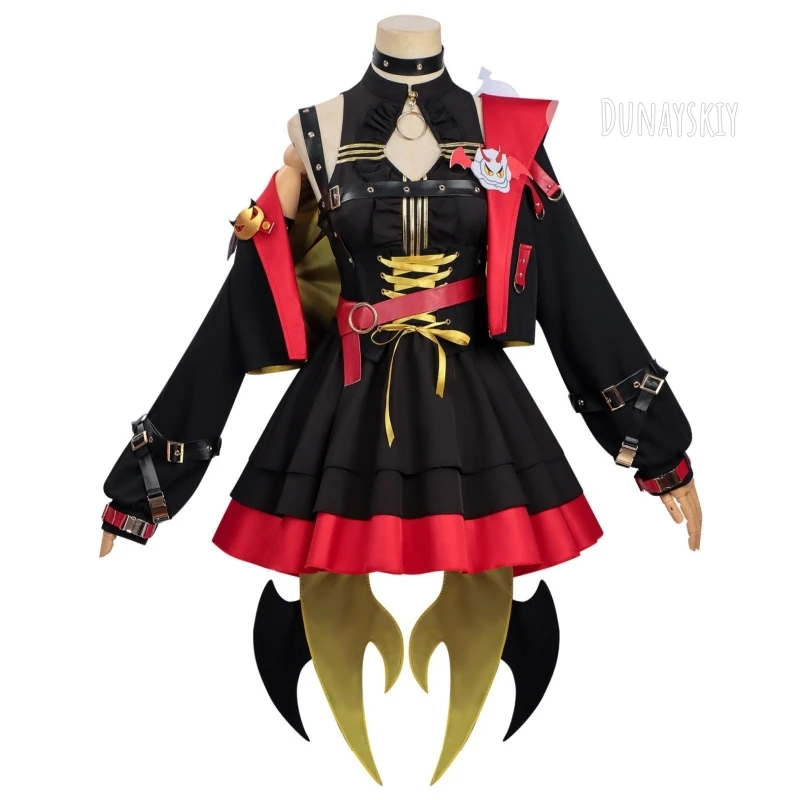 NTE Lacrimosa Golden Symphony Cos Dress Neverness to Everness Cosplay Costume Game Gothic Red Black Lolita Cos Wigs Halloween - view 2