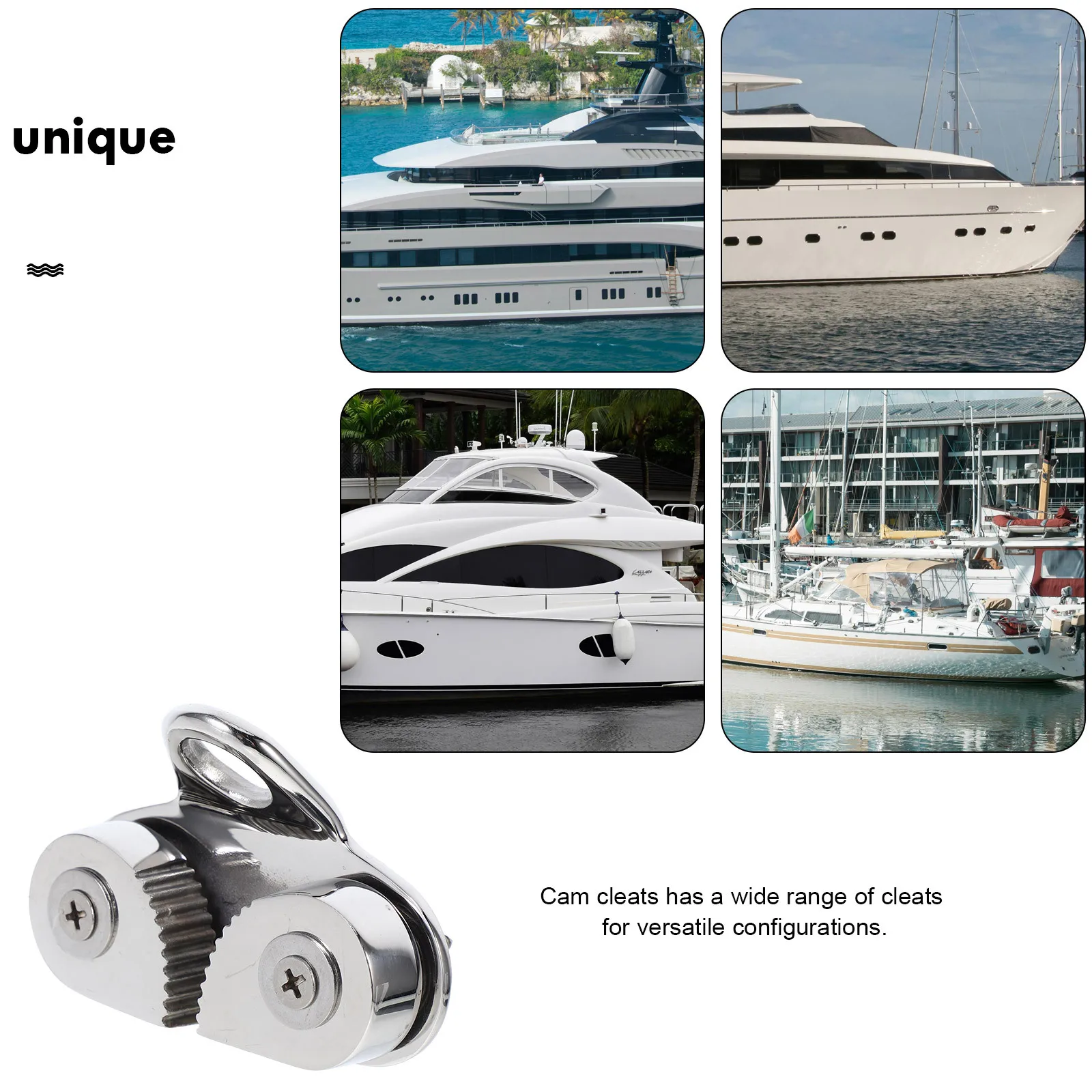 

Stainless Steel 316 Cam Cleat Leading Ring Marine Grade 15Mm Line Sailing Kayak Boat Jam Cleats Stainless Steel Cam Cleat