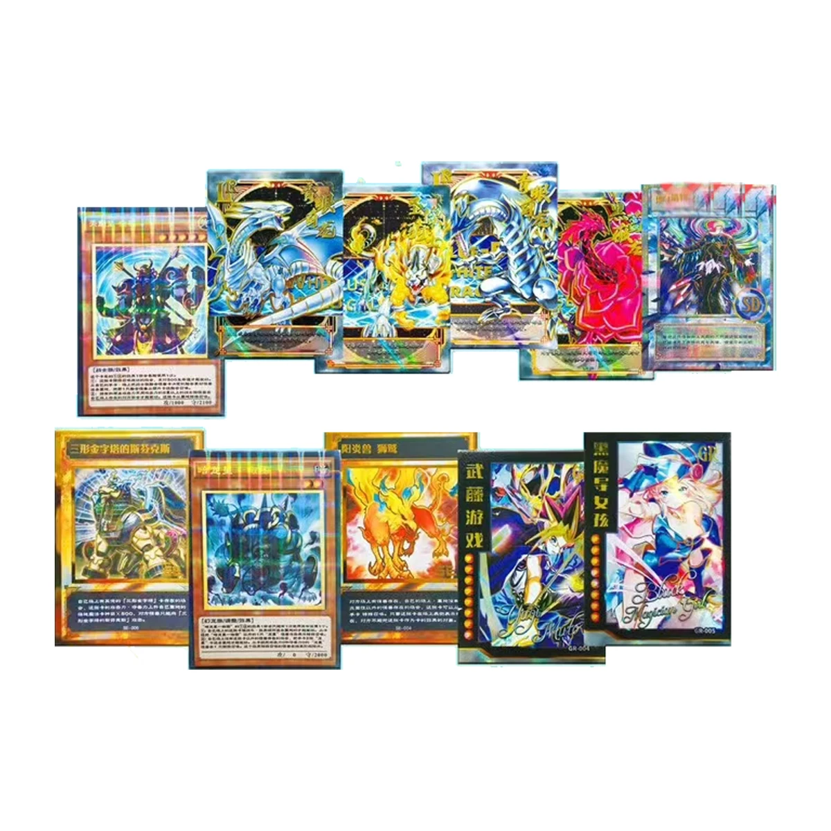 Nowe karty kolekcjonerskie Bandai Yu-Gi-Oh Figurki anime Niebieskie oczy Biały smok Karty egipskie Trzy iluzoryczne bogowie Karta YuGiOh