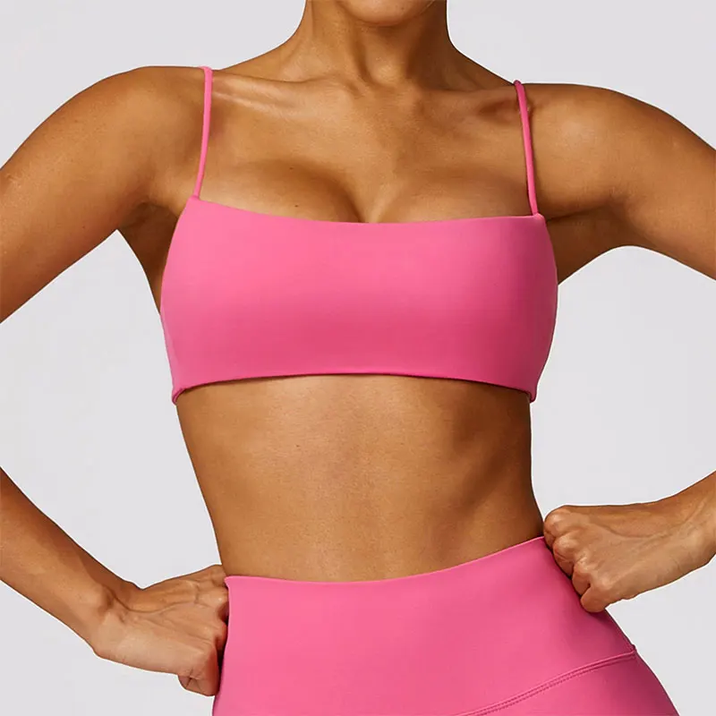 Esportes Push Up Bra para Mulheres, Sling Strap, Yoga Gym Crop Top, Sutiã de Fitness, Beleza Respirável Sutiãs Traseiros, Novo