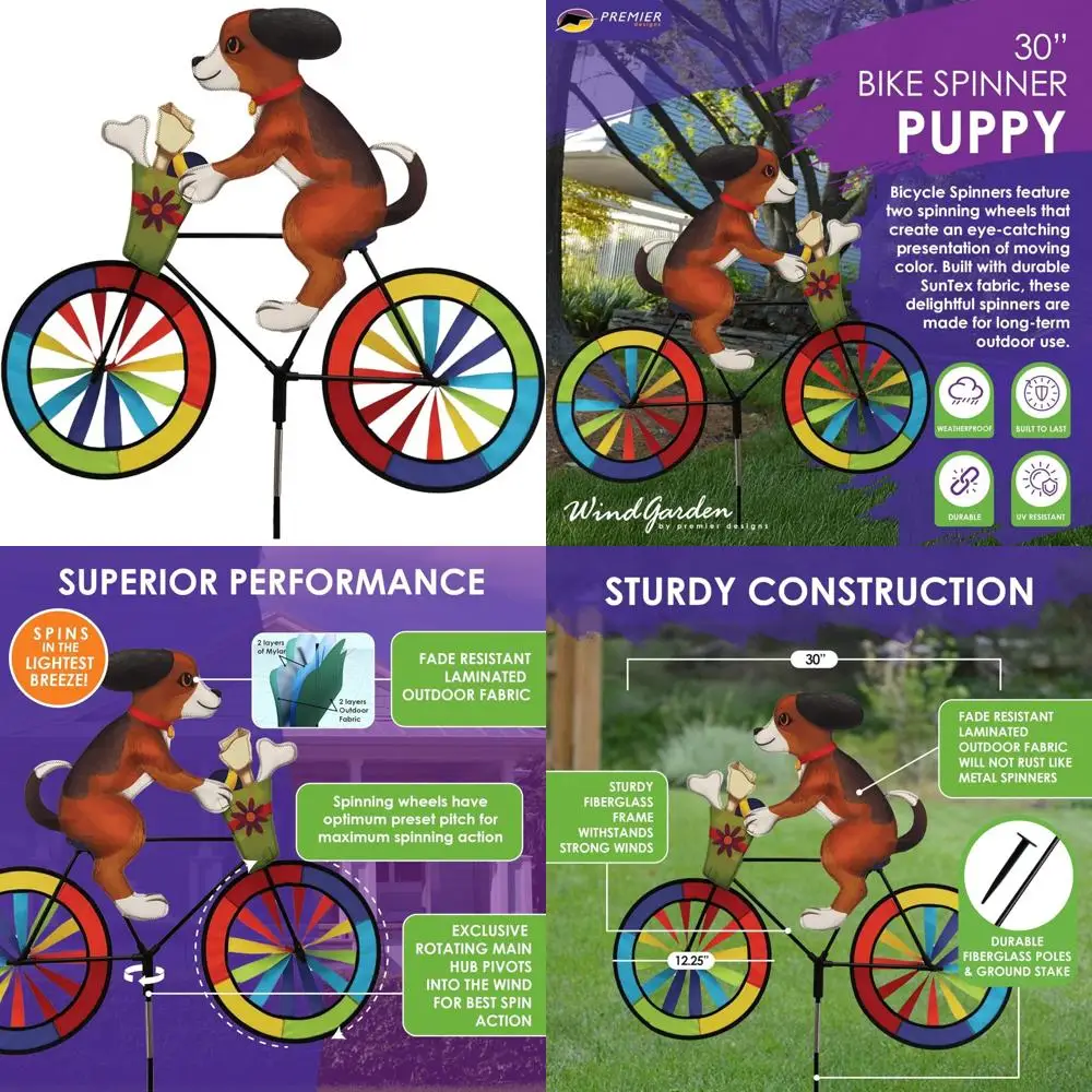 

Adorable Weather-Resistant Dog Spinner for Outdoor Use, Durable and Lightweight Patio and Yard Decoration