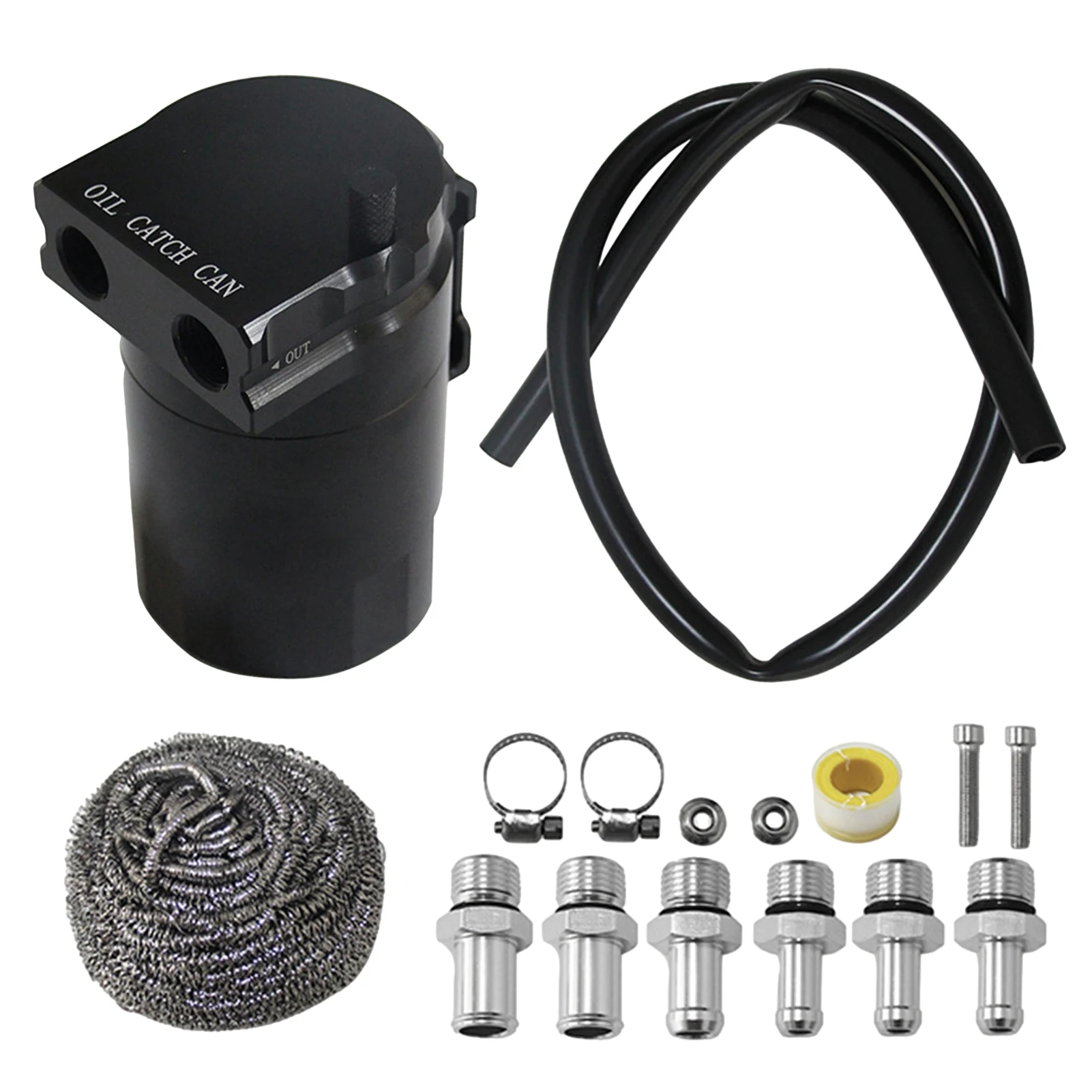 Leakproof Oil Catch Can Kit Universal Aluminum Alloy Reservior Oil Catch Can Tank For Most Cars Motorcycles