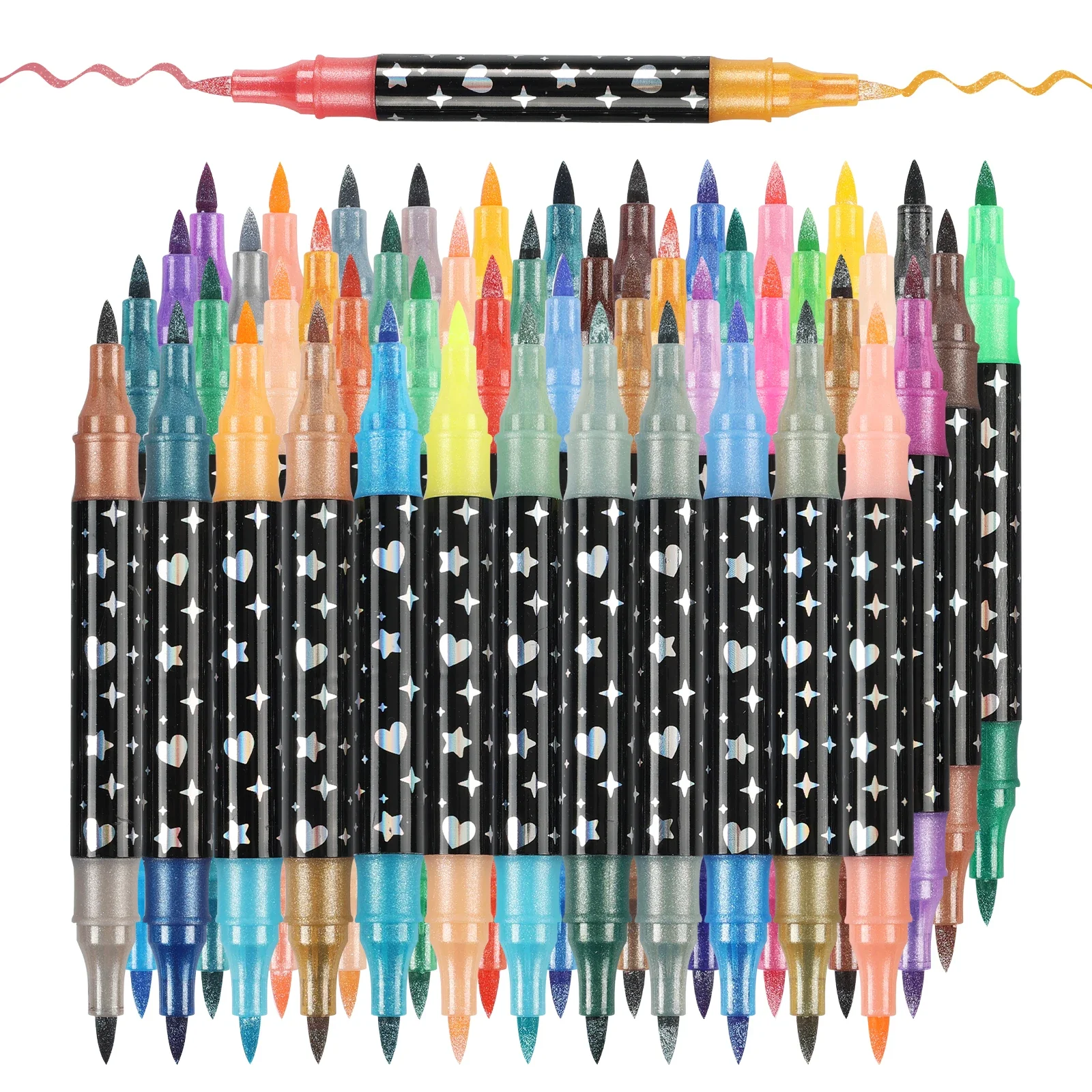 

24/48/72/96 цветов, двойной наконечник кисти, блестящие художественные маркеры, маркеры с металлической краской, сделай сам, поделки, открытки на день рождения, изготовление плакатов, альбомов